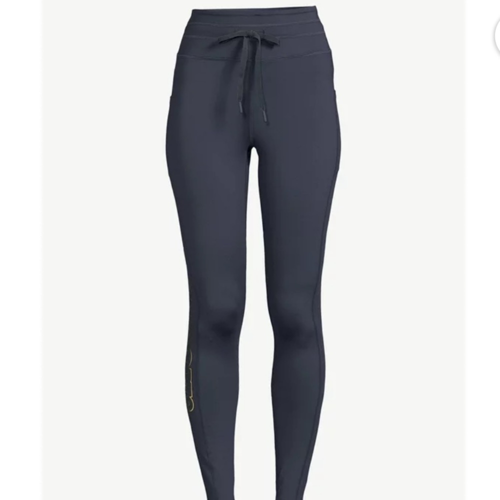 NWT LOVE & SPORTS WOMENS HIGH RISE FITNESS LEGGINGS WITH BLUE GOLD SIZE XL - Picture 15 of 15
